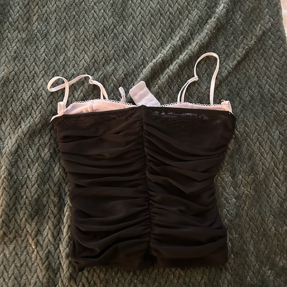 White Fox Boutique Black Camisole with Lace